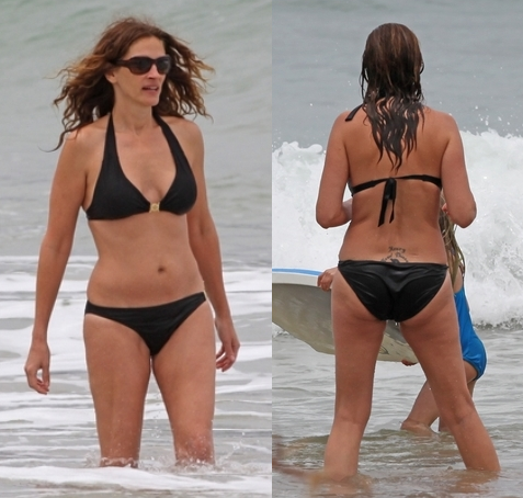 lookers blog Julia Roberts bikini body exposed on the beach