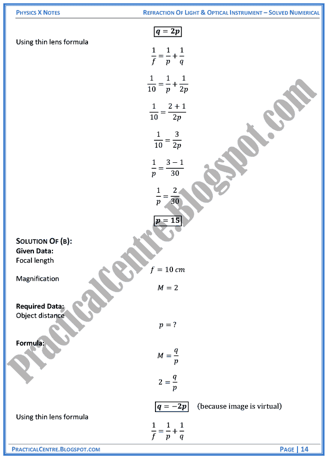 refraction-of-light-and-optical-instruments-solved-numericals-example-and-problem-physics-x