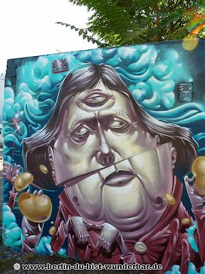 streetart, berlin, kunst, graffiti, street art, mural, wandbild, hrvb, the weird, kanzlerin