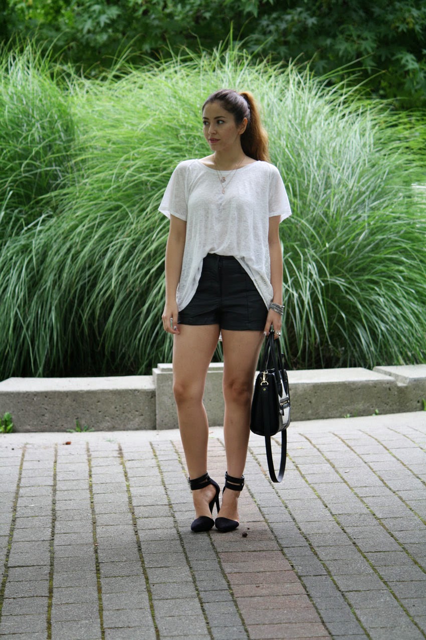 High Waisted Leather Shorts Sound of Sweet Lullabies