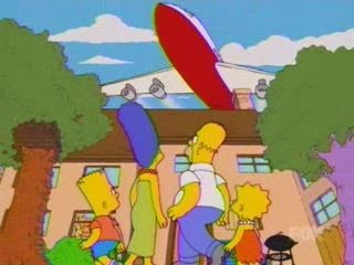 Aviones sobre la casa de los simpsons, krusty va a washington