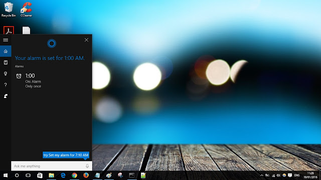 Men set alarm lewat cortana