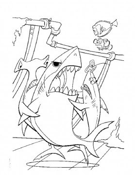 Free Coloring Pages Etyho: Finding Nemo Coloring Pages : Bruce Evil Shark