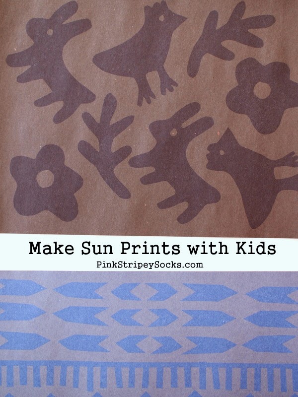 DIY Sun Prints with Construction Paper Pink Stripey Socks