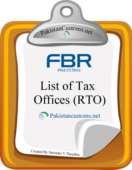 List of Tax Offices (RTOs) In Pakistan