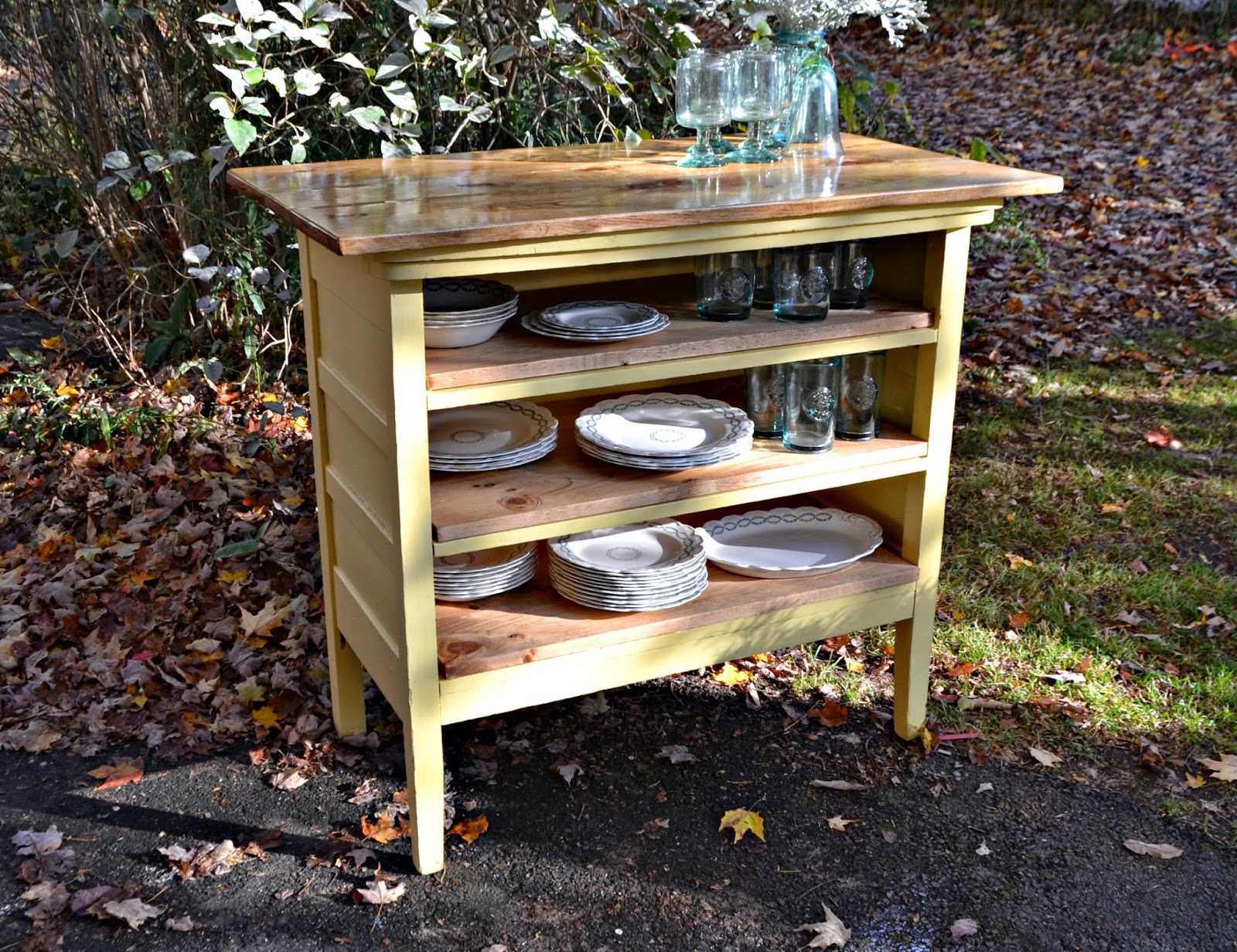 Heir and Space A Cheerful Yellow Kitchen Island
