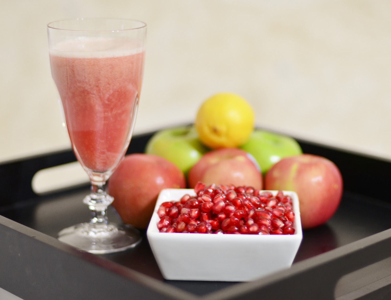 Fresh squeezed pomegranate & apple juice