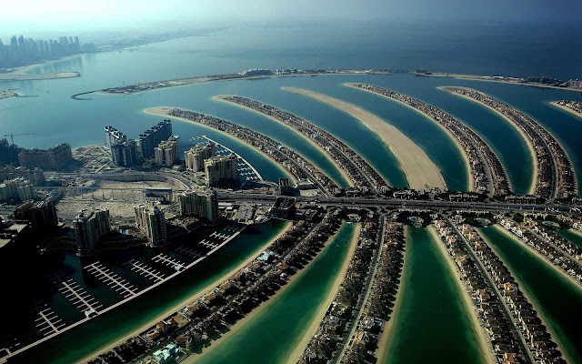 Dubai - Emirados Árabes Unidos - Palm Jumeirah ilha artificial em forma de palmeira