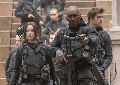 Jennifer Lawrence and Mahershala Ali in The Hunger Games Mockingjay Part 2