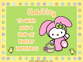 Hello Kitty Happy Easter picture e-card