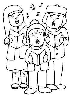Colorear niños cantando en coro