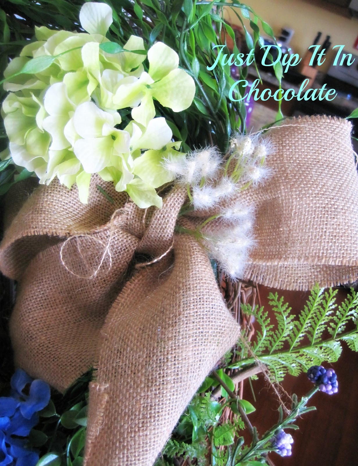 Just Dip It In Chocolate Rabbit Burrow Spring Wreath