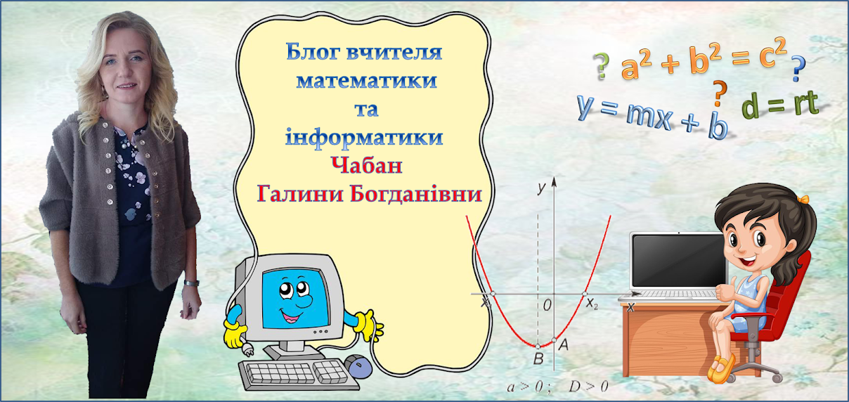 Блог вчителя математики та інформатики Чабан Галини Богданівни