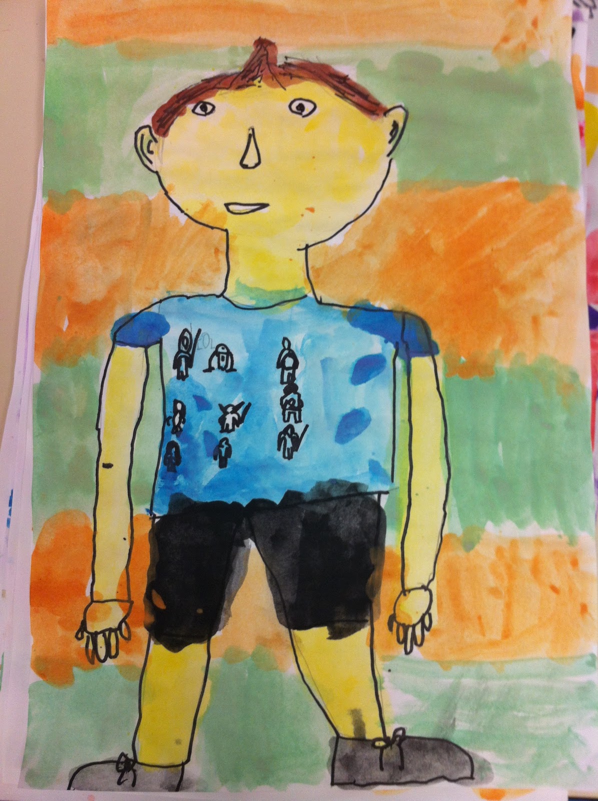 Apex Elementary Art: first grade self portraits