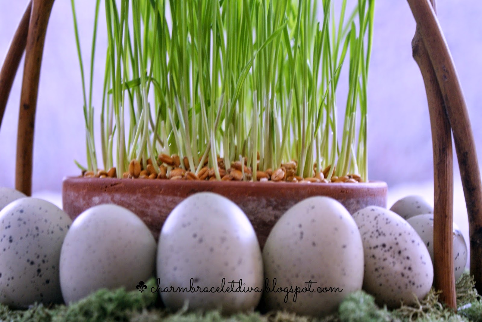 Our Hopeful Home Easter Decorating with Wheat Grass and Other Natural Elements