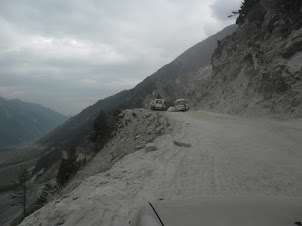 Negotiating the most dangerous mountain road towards the Zoji La pass.