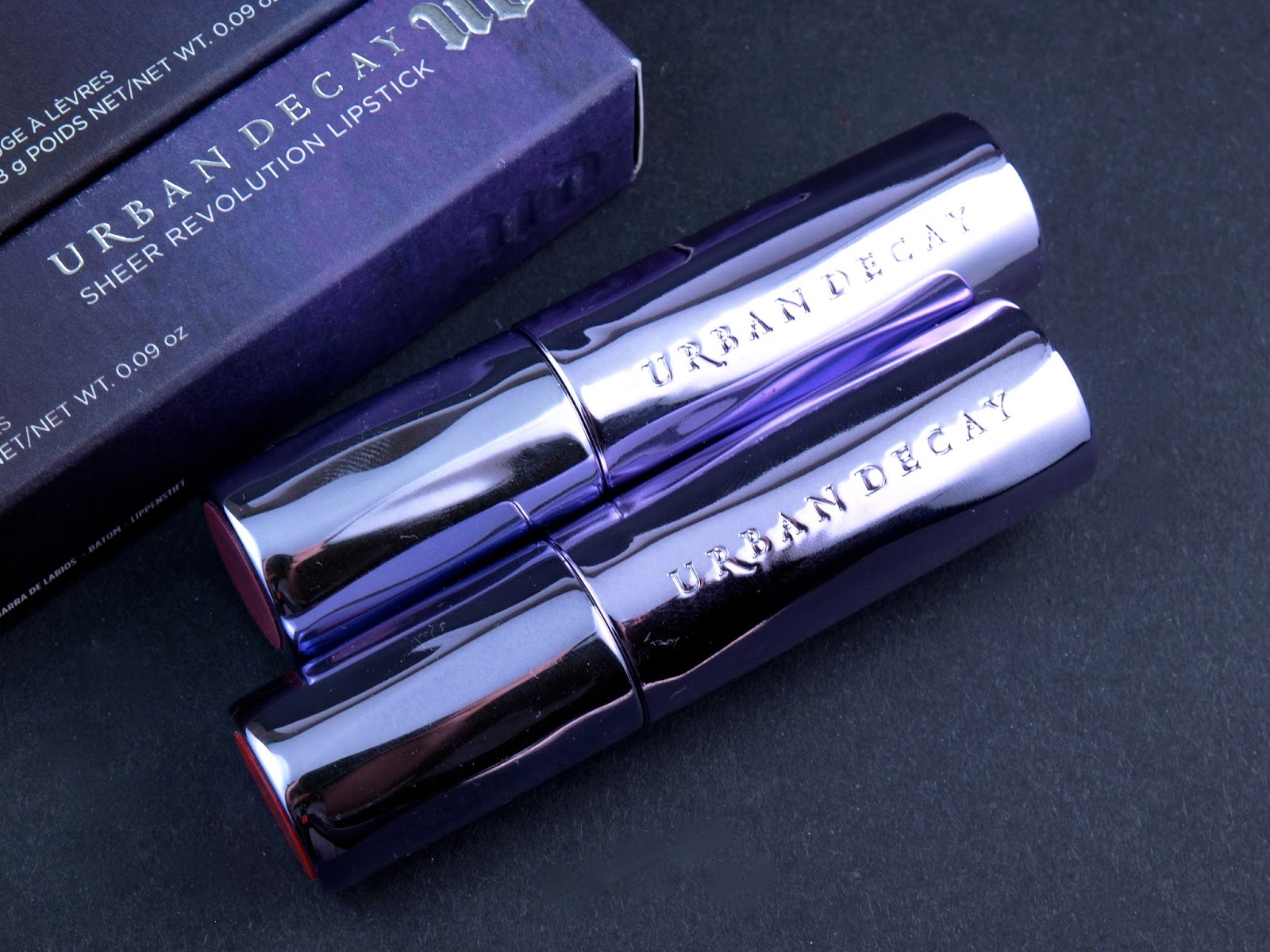 Urban Decay Sheer Revolution Lipstick in "Slowburn" & "Ladyflower": Review and Swatches
