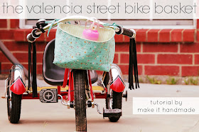 The Valencia Street Bike Basket-- Make a bike basket from a pair of fat quarters. Tutorial by Make It Handmade