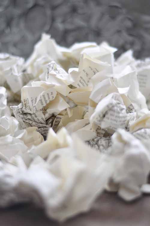 crumpled page