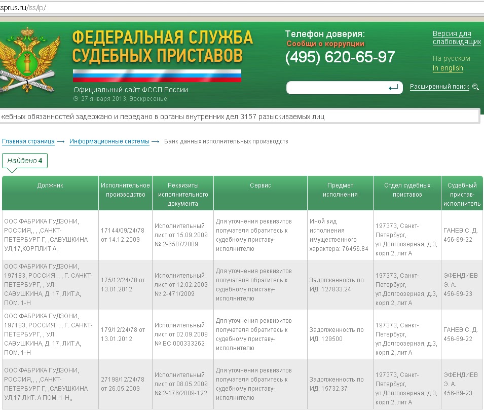 График работы судебных приставов городец