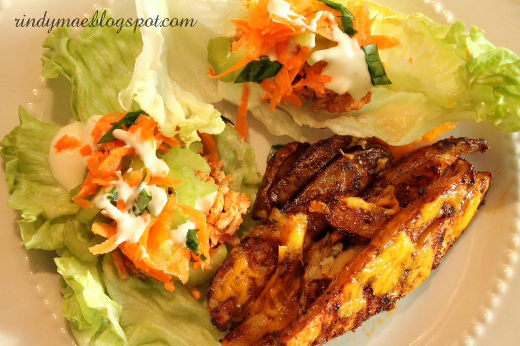 Rindy Mae BuffaloStyle Turkey Lettuce Wraps & ChiliSeasoned Cheese Fries