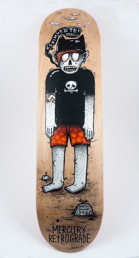 Feel like a natural artist, 2016. One of a kind skate deck, acrylic paint. Private collection