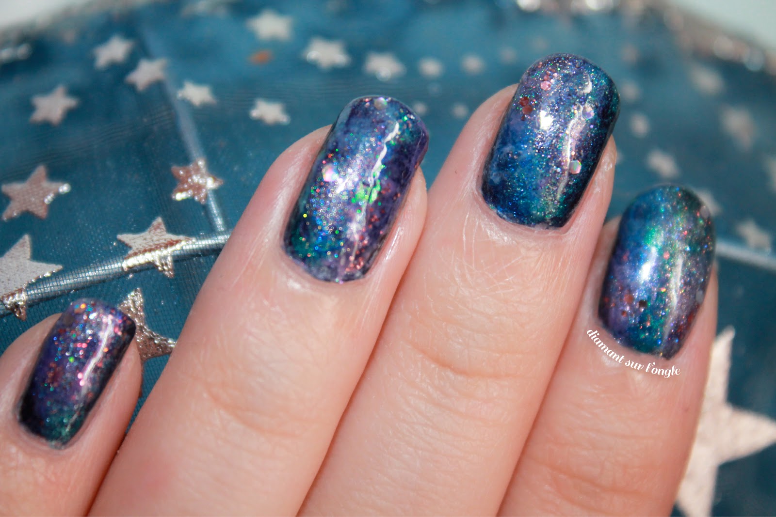 diamant sur l'ongle ☄Galaxy Nails sur mes ongles
