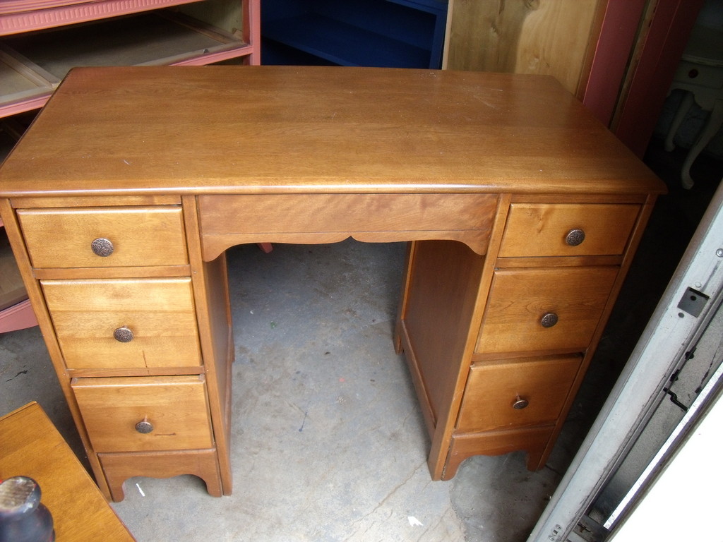 Number FiftyThree Vintage Desk & Milk Glass Knobs