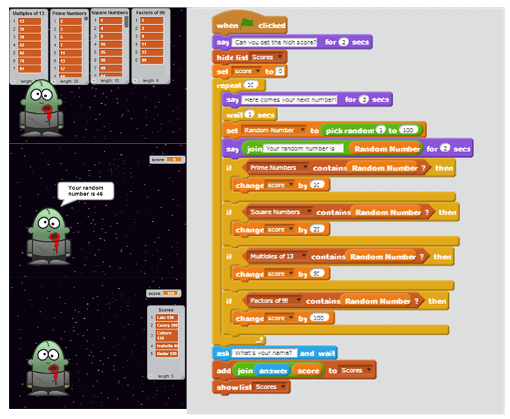 Kids Can Code blog Using Lists with Scratch