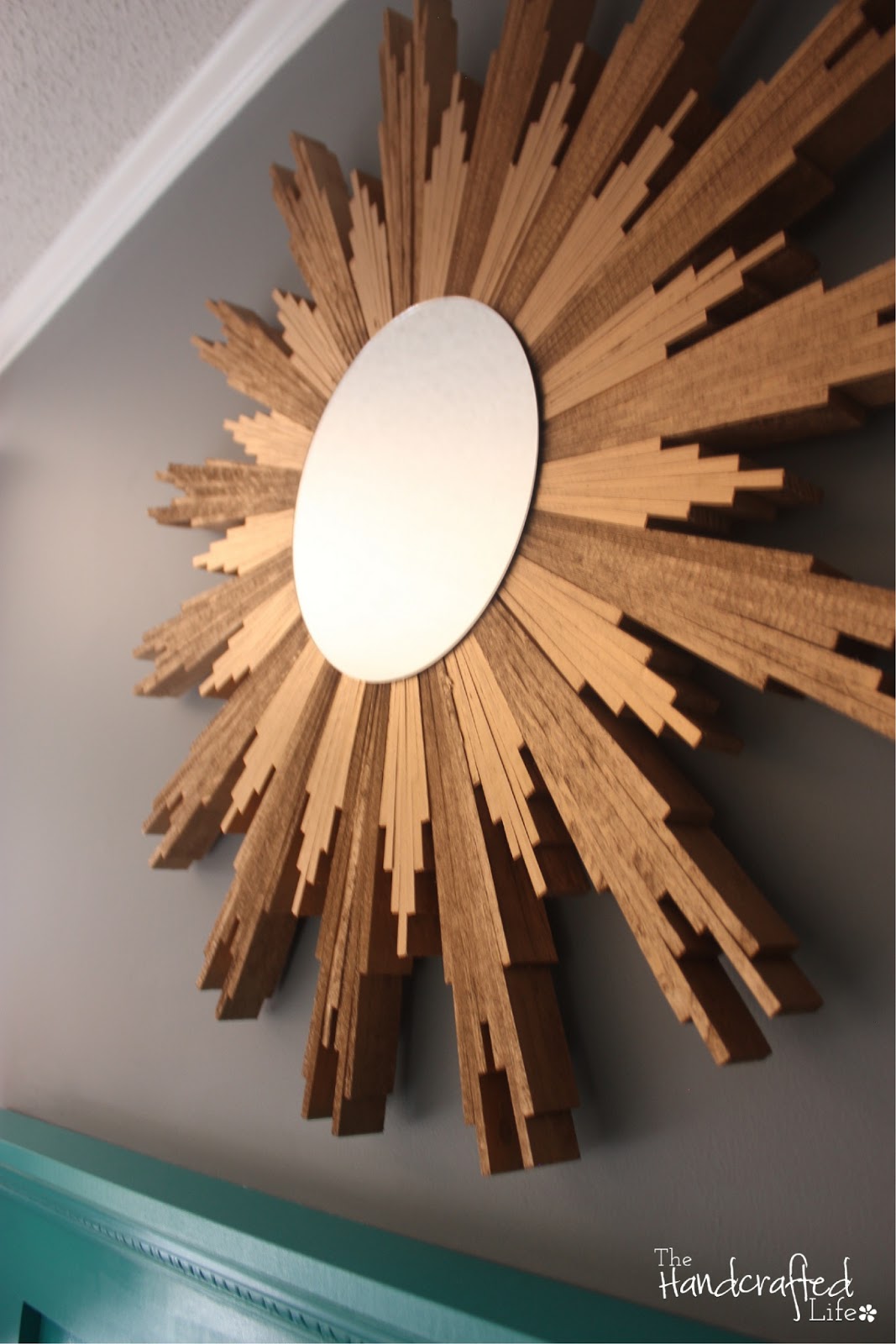 *The Handcrafted Life* DIY Sunburst Mirror with Wood Shims