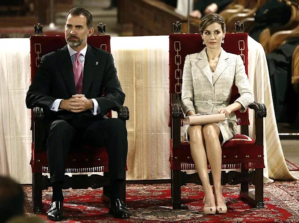 King Felipe of Spain and Queen Letizia of Spain attended the "Principe de Viana" 2015 award ceremony at San Salvador de Leyre (Navarra) Monastery