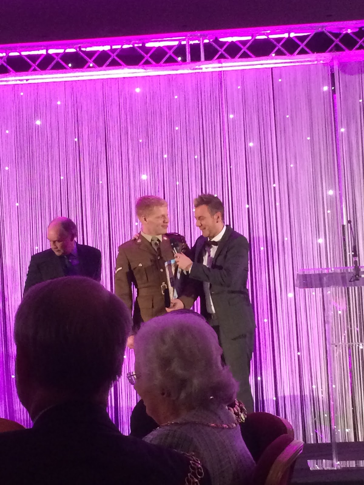 159 Supply Regiment's British Army Reservist LCpl Hoskins receiving his Pride of Coventry Award 2014.