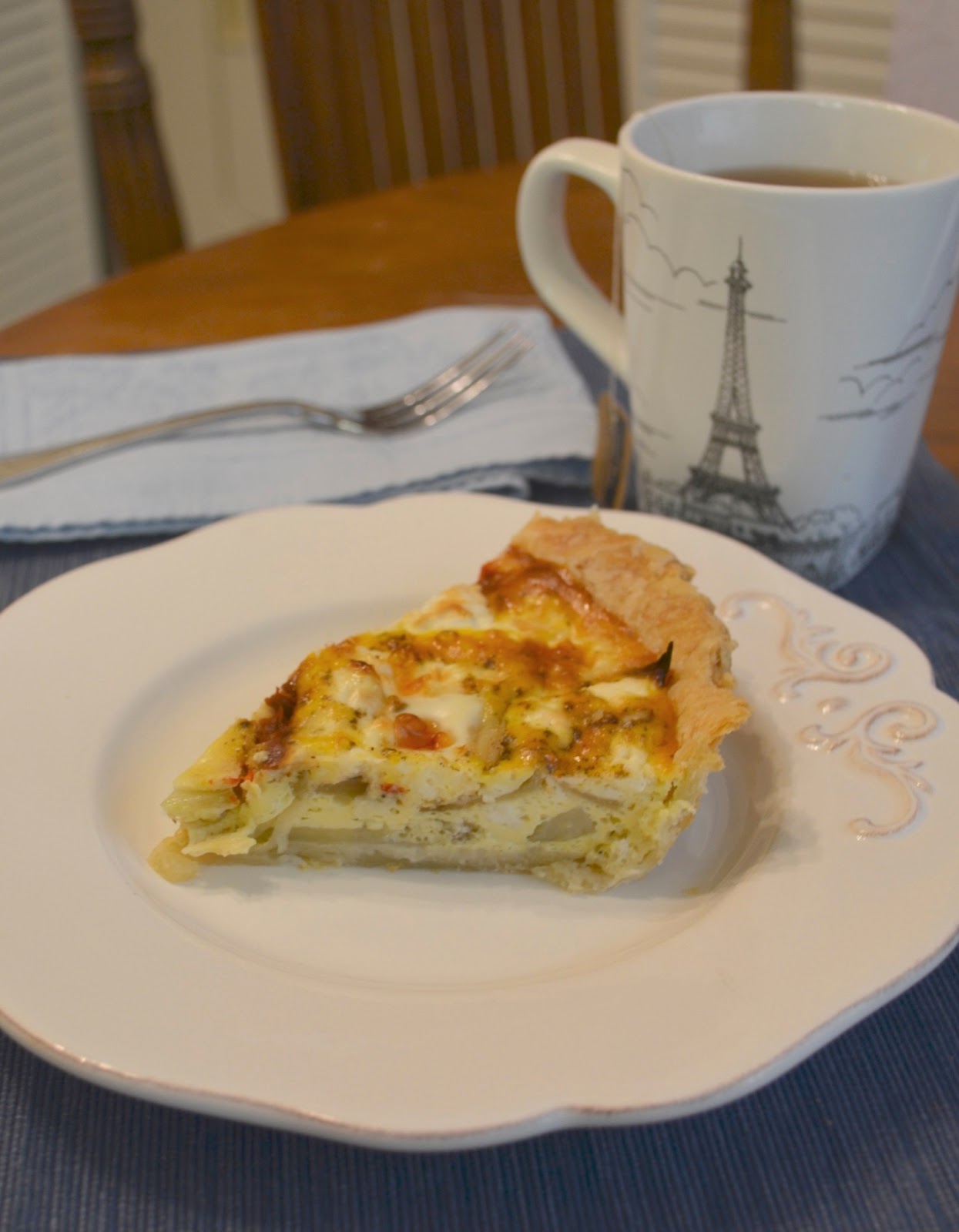 Chewy Morsels Roasted Red Pepper and Fennel Quiche with Goat Cheese