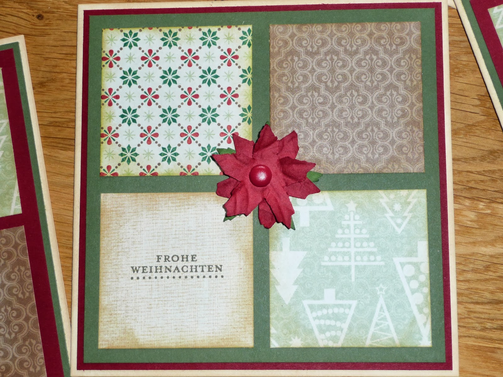 Bastelei Weihnachtskarten quadratisch