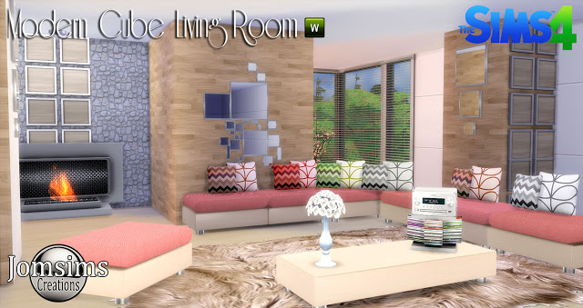 My Sims 4 Blog: Modern Cube Living Room Set by JomSims