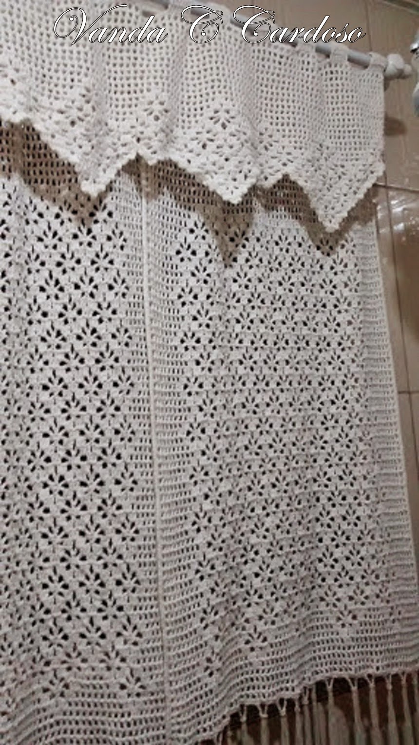 Artesanatos em Crochê Vanda: CORTINA PARA BANHEIRO EM CROCHÊ FILE COM