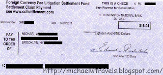 foreign check currency received checks settlement fee