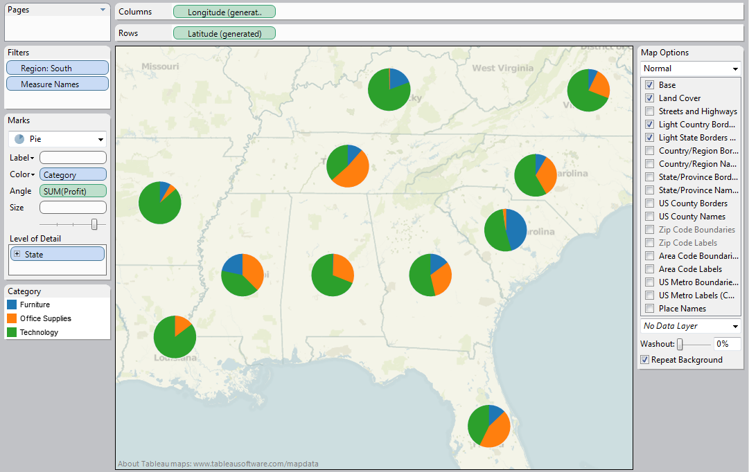 Tableau Pie Chart On Map