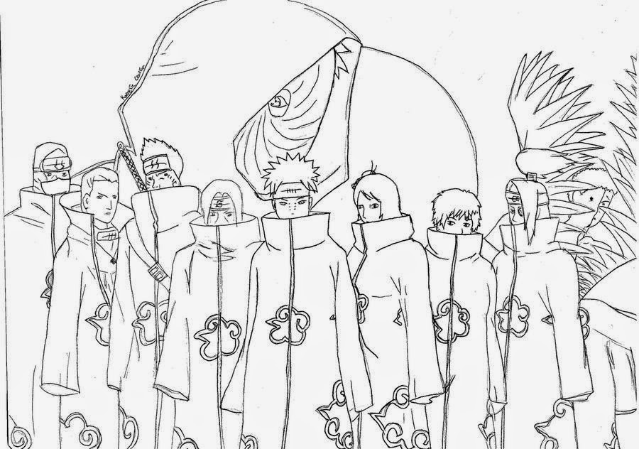 Akatsuki Coloring Pictures Sketch Coloring Page.