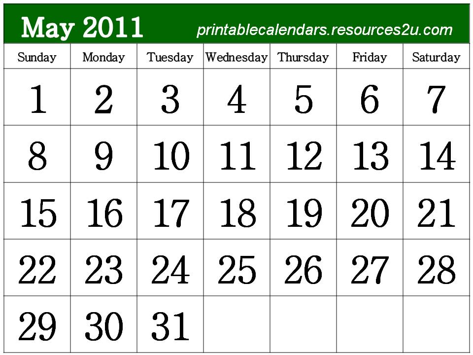 May+month+2011+calendar