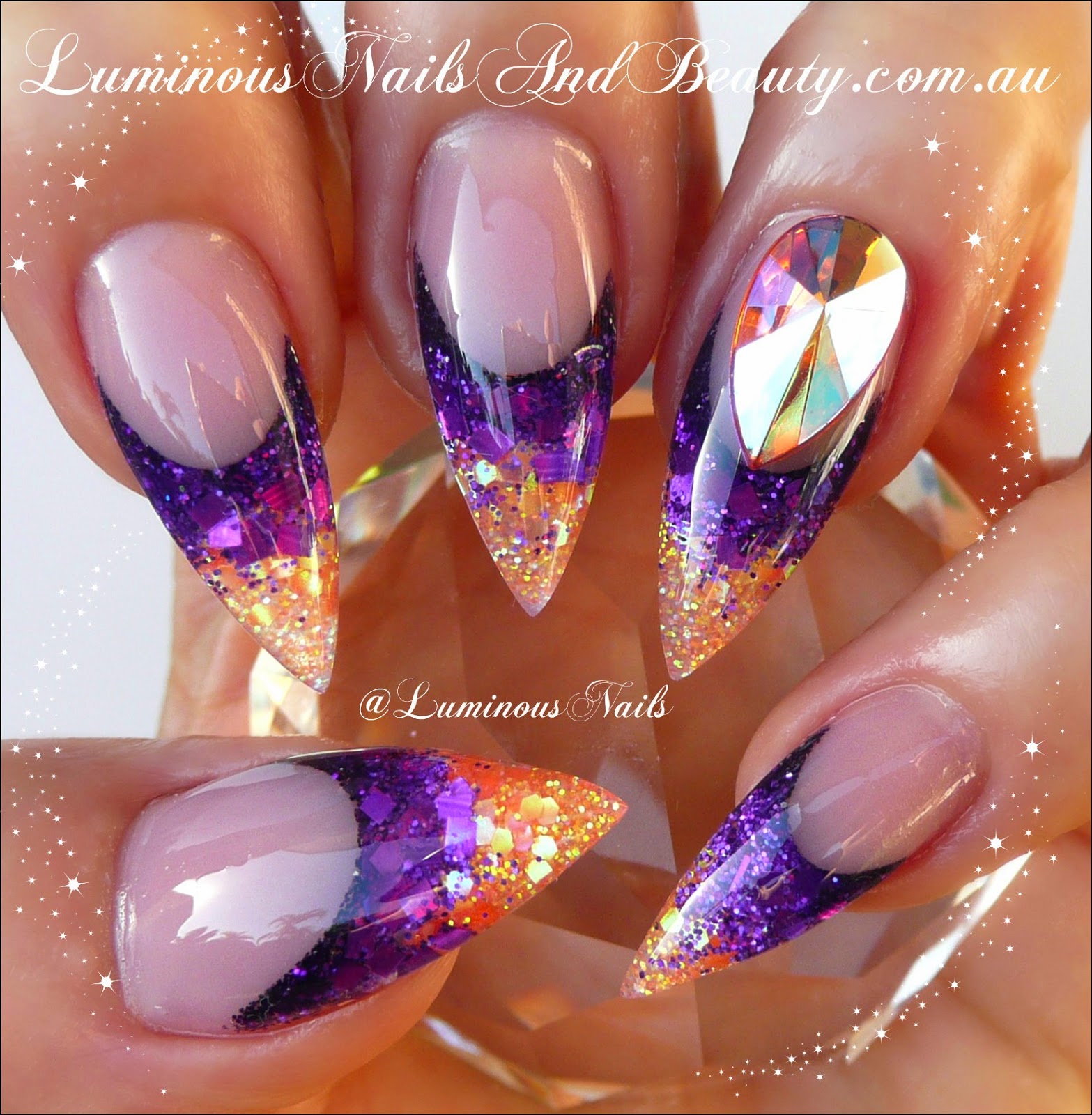 Purple Nail Designs With Rhinestones Nail Bling On Pinterest Nails Art And Purple