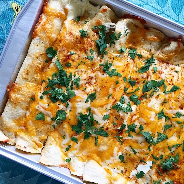 Euna Mae's cream cheese chicken enchiladas