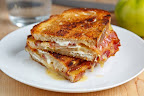 Grilled Brie and Goat Cheese Sandwich with Bacon and Green Tomato