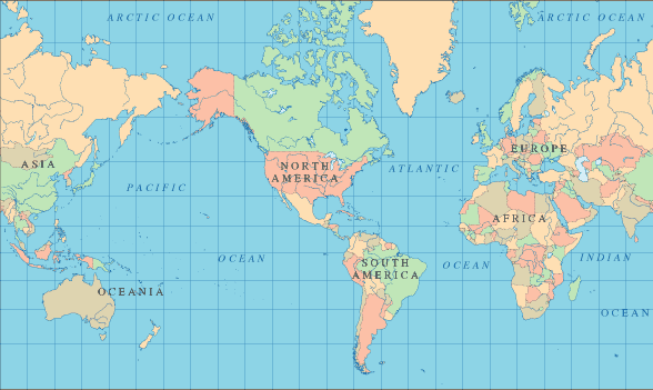 Map of World Countries and Cities