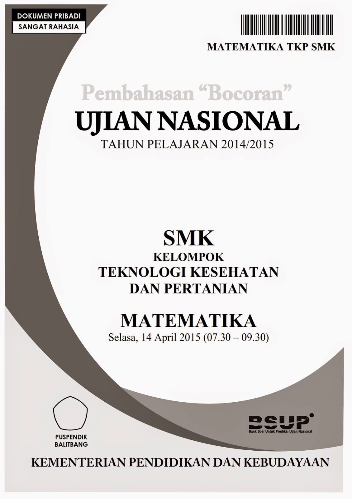 Berbagi Dan Belajar Pembahasan Bocoran Soal Un Matematika Tkp Smk 2015