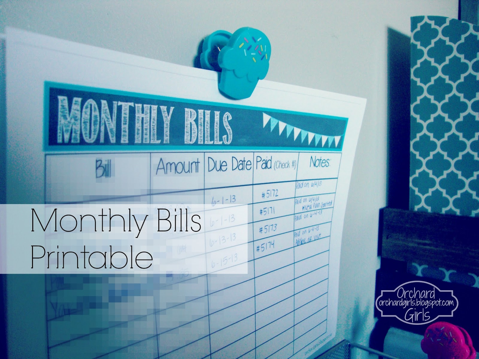 printable spreadsheet for monthly bills