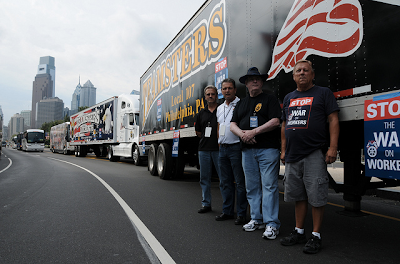 Teamsters start arriving at Philly