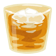 グラスに入ったウイスキーのイラスト