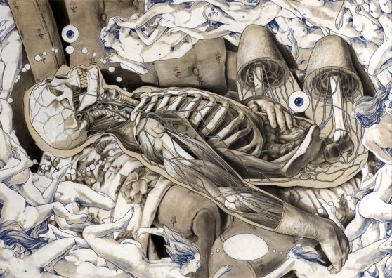 michael reedy anatomias interiores cortadas pinturas ilustrações nsfw