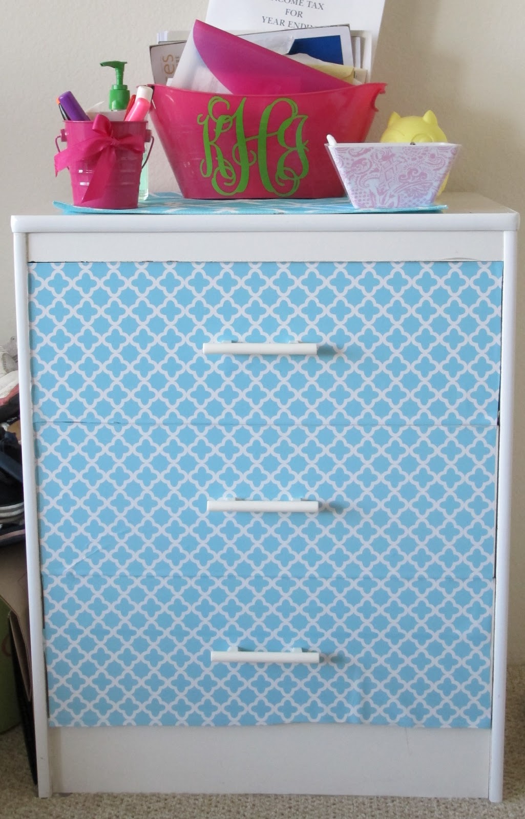 Nautical by Nature DIY Contact Paper Dresser Makeover